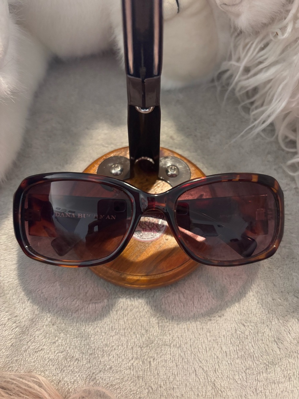 Dana Buchman Tortoise Shell Square Gradient Sunglasses Glam Y2K